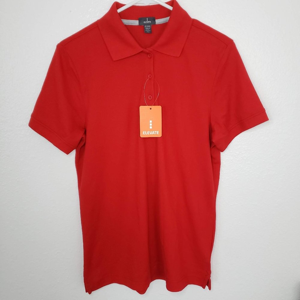 NEW Elevate Women's Size M Red Polo Shirt Top